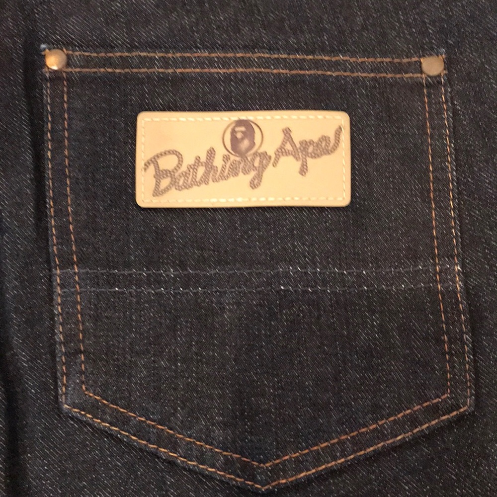 Bathing Ape unwashed indigo jeans
